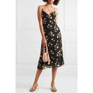 Reformation Black Floral Midi Dress